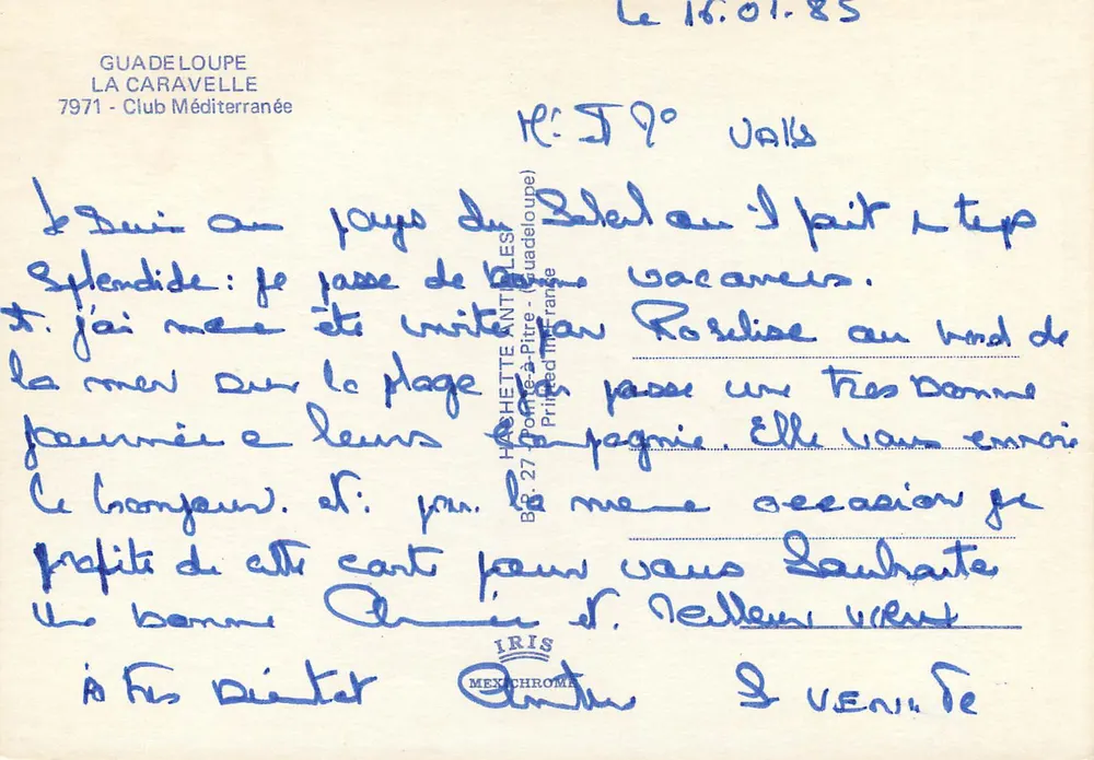 Guadeloupe - La Caravelle - Club Méditerranée — Verlag IRIS - Rückseite