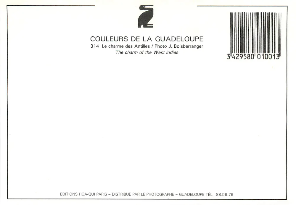 Frau in bunter Kleidung — Guadeloupe — Editions Hoa-qui, n°314 - Rückseite