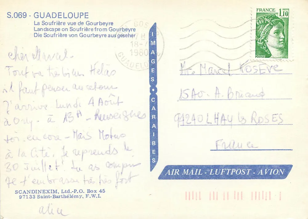La Soufrière von Gourbeyre aus gesehen — Guadeloupe — Images Caraïbes S.069 - Rückseite
