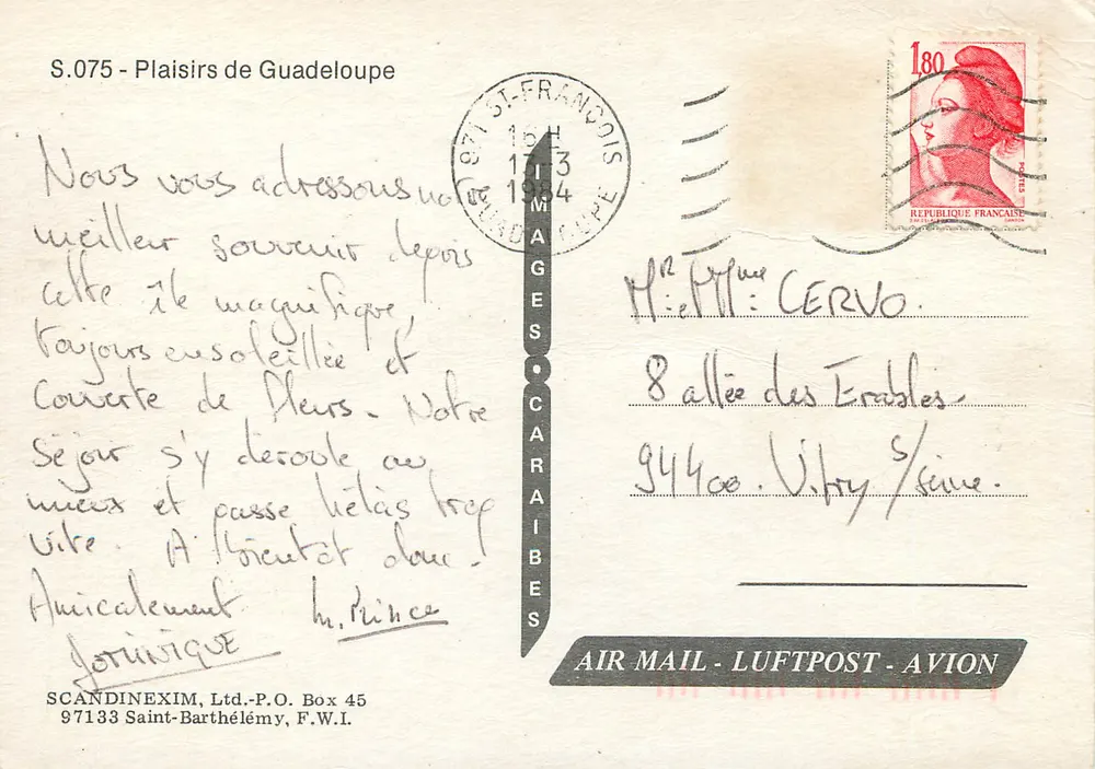 Pleasures of Guadeloupe — Series S.075 — Publisher SCANDINEXIM, Ltd. - Back