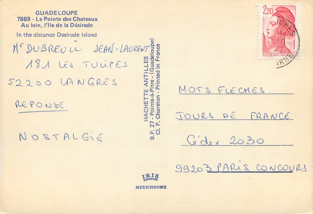 Île de la Désirade — Guadeloupe — Verlag IRIS - Rückseite