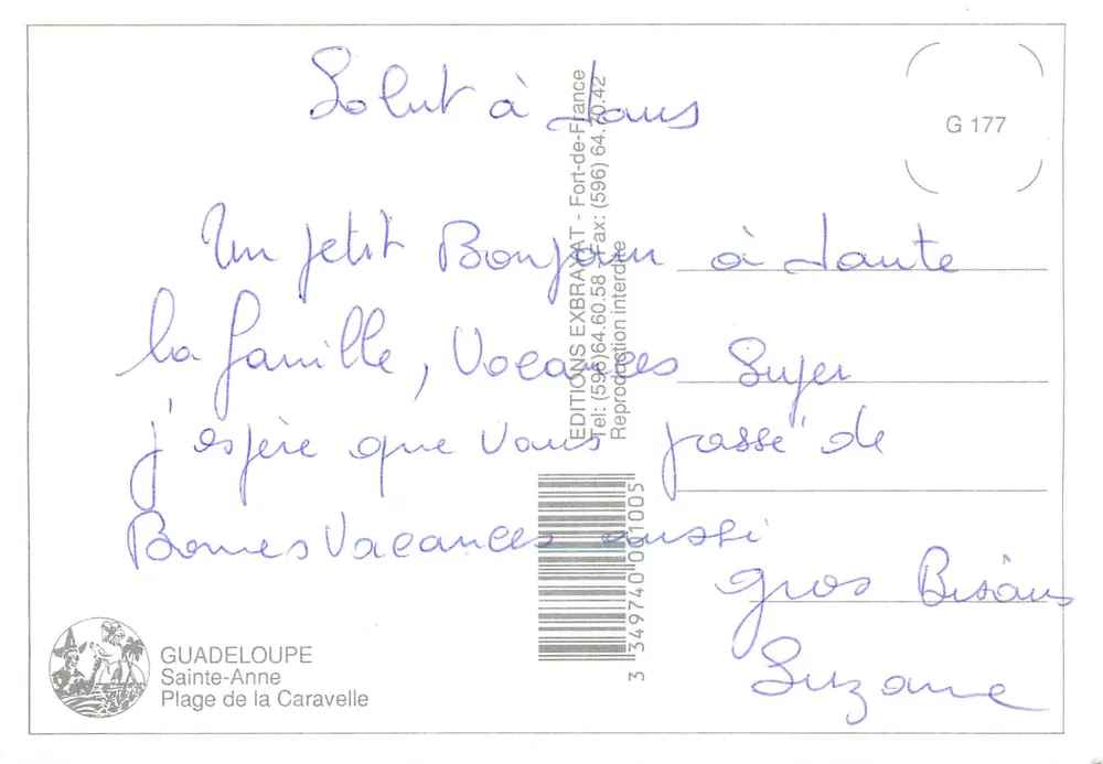 Guadeloupe, Sainte-Anne — Strände von Caravelle — Éditions Exbrarat - Rückseite