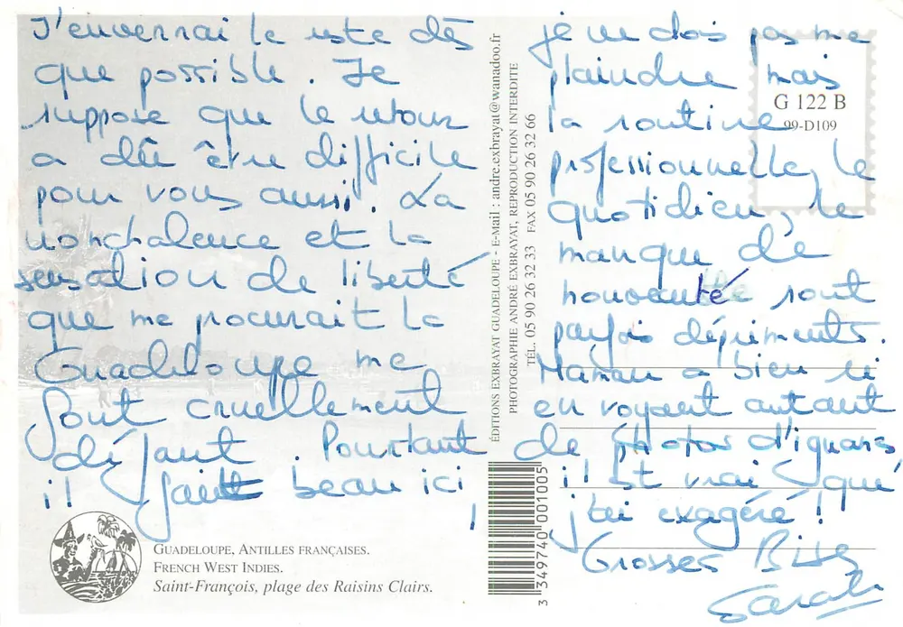 Saint-François, plage des Raisins Clairs — Guadeloupe — Éditions Exbrayat - Rückseite