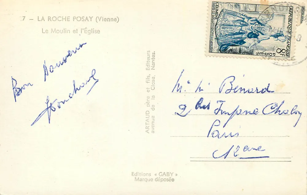 La Roche-Posay (Vienne) — Mühle und Kirche — Ausgaben von Caby - Rückseite