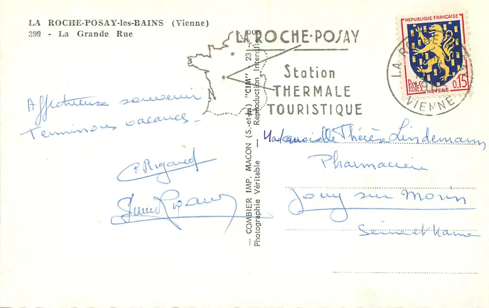 La Roche-Posay-les-Bains — Hauptstraße mit Citroën-Werkstatt — Verlag CIM (S.-et-M.) - Rückseite