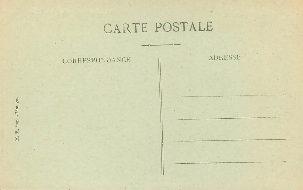 Limoges — Hotel de Ville — M. T., imp. Limoges - Verso