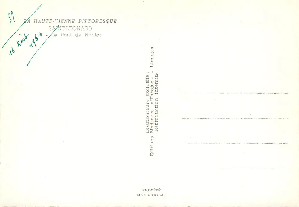 Saint-Leonard — Die Brücke von Noblat — Editions Théojac - Rückseite
