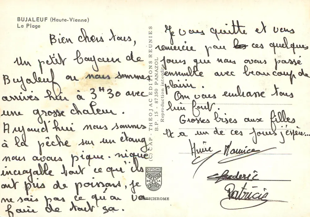 Bujaleuf (Haute-Vienne) — A Praia — Edições Théo Jac - Verso