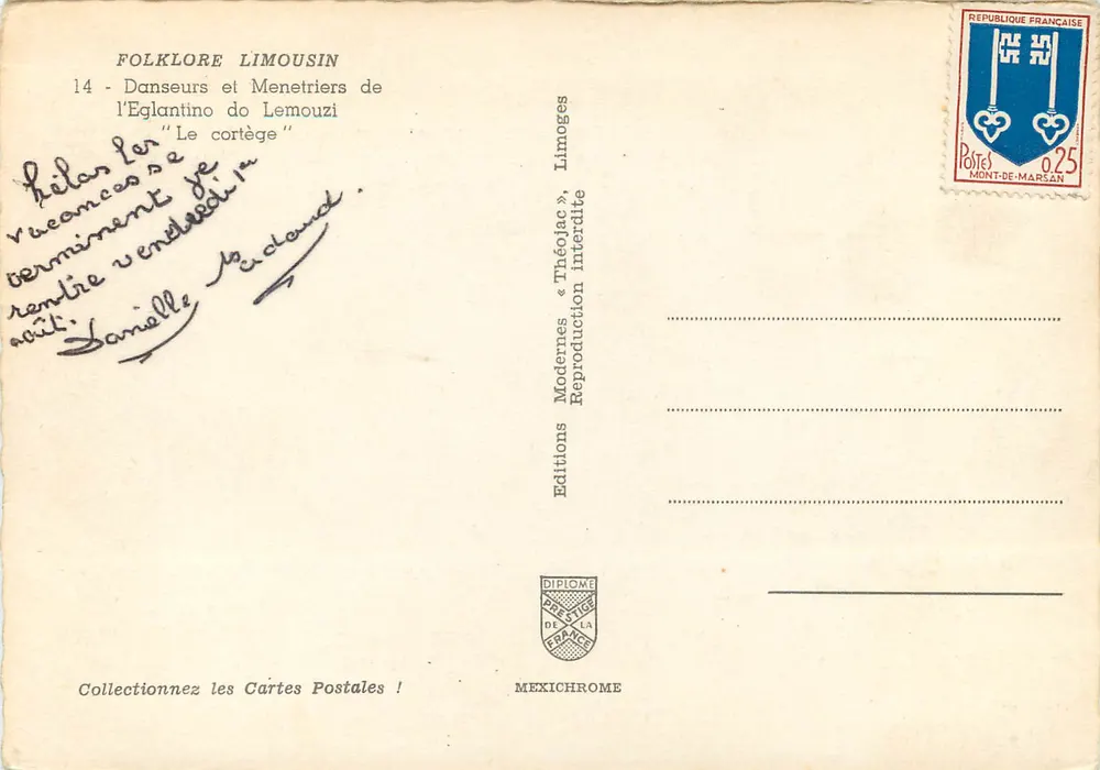 Tänzer und Glockenläuter des Eglantino do Lemouzi — Limoges — Moderne Editionen - Rückseite