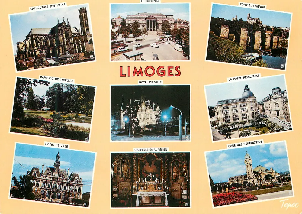 Limoges — vista panorâmica dos principais monumentos — TEPEC - Frente