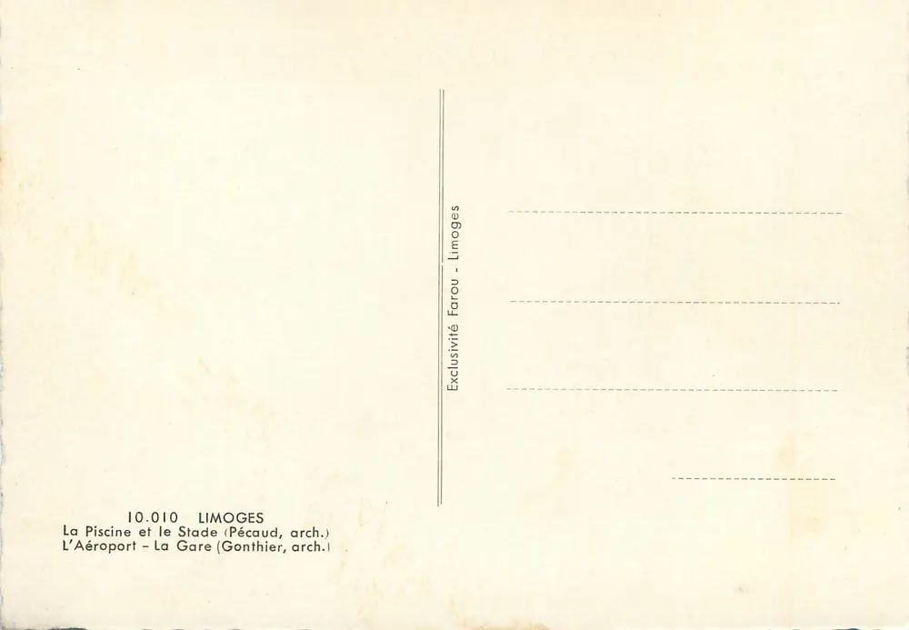 Limoges — Piscina, Estádio, Aeroporto, Estação — Editor Farou - Verso