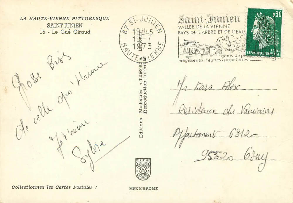 Le barrage de Saint-Junien — vue du barrage et du pont — Éditions Méxichrome - Rückseite