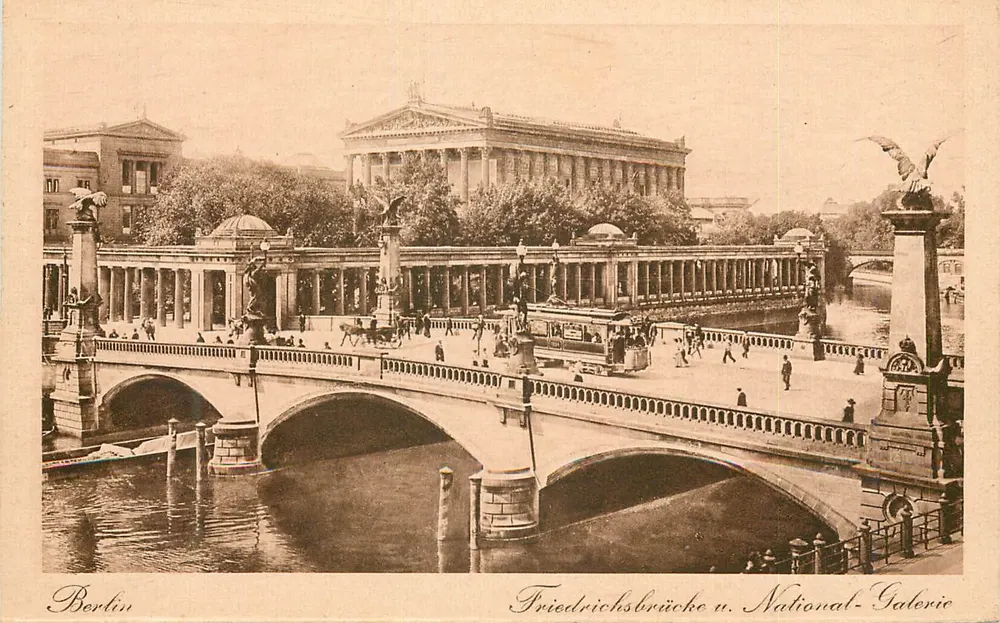 Berlin — Friedrichsbrücke und National-Galerie — I. W. B. Serie Rembrandt Nr. 55 - Vorderseite