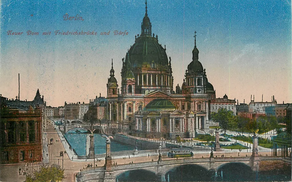 Berlijn, Neuer Dom met Friedrichsbrücke en Börse — onbekende uitgever, serie nr. 18 - Voorkant