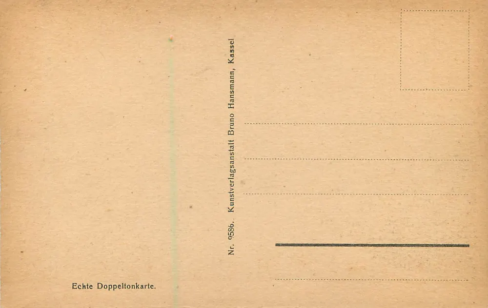 Köln am Rhein — Teil am Hauptbahnhof — Kunstverlagsanstalt Bruno Hansmann, Kassel, Nr. 9586 - Rückseite