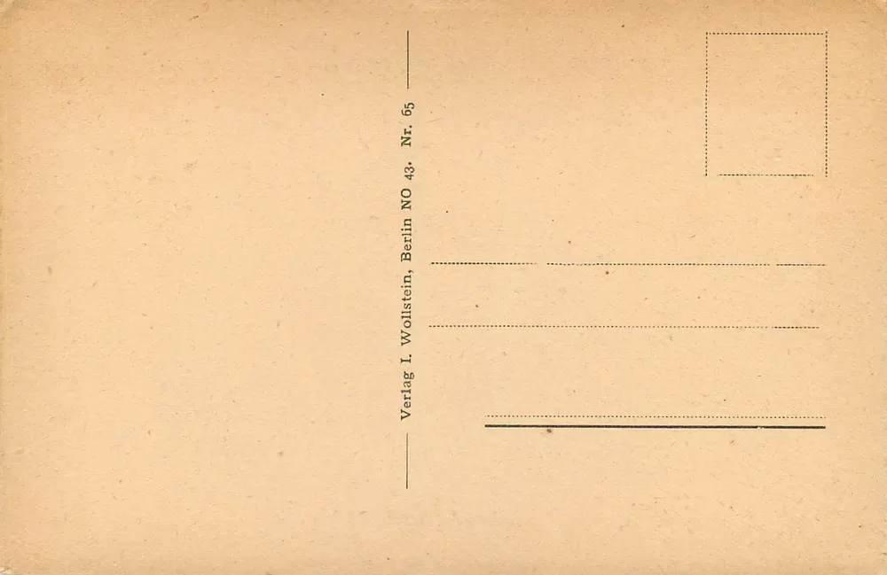 Cólnia — Hauptpostamt — Verlag L. Wollstein, Berlim, Nr. 43 - Verso