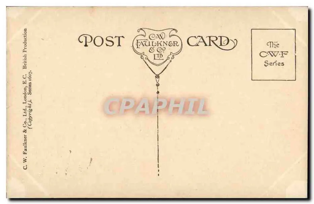 Zeilboot bij zonsondergang — zeegezicht — C.W. Faulkner & Co. Ltd., serie CWF - Achterkant