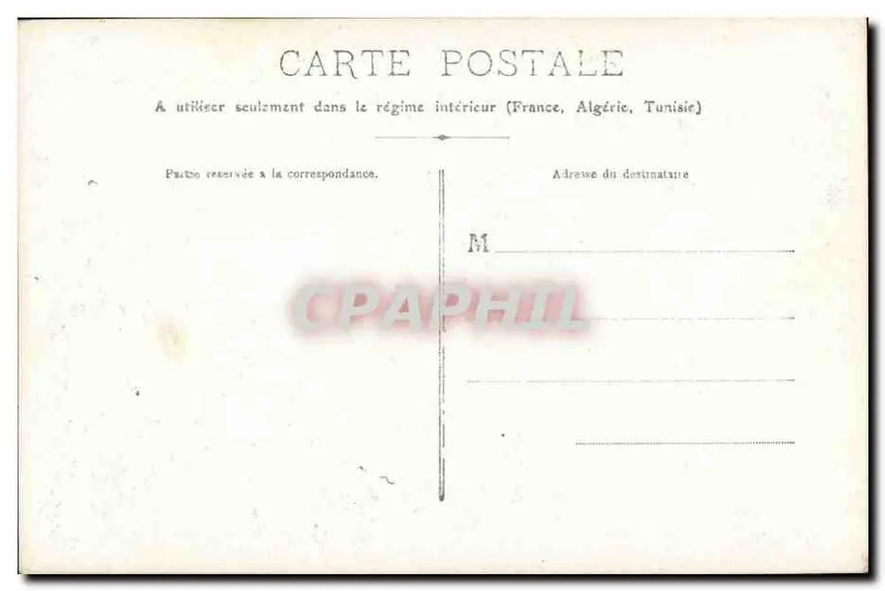 Drei Personen vor einem felsigen Landschaftsbild — Innere Ansichtskarte (Frankreich, Algerien, Tunesien) - Rückseite
