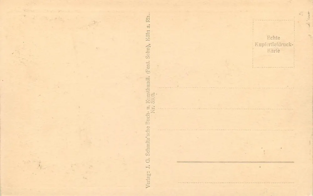 Teil des Hauptbahnhofs — Köln am Rhein — Verlag J. G. Schmilitz, Nr. 890 - Rückseite