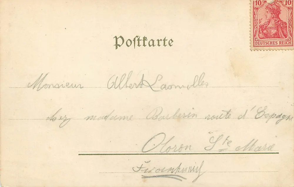 Estação de Düsseldorf — Chronophotodruck Stengel & Co., Dresden n. Berlin — n° M.R.D. - Verso