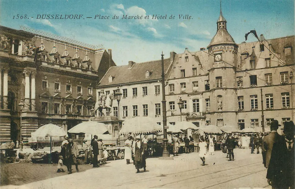 Düsseldorf — Marktplatz und Rathaus — 1508. - Vorderseite