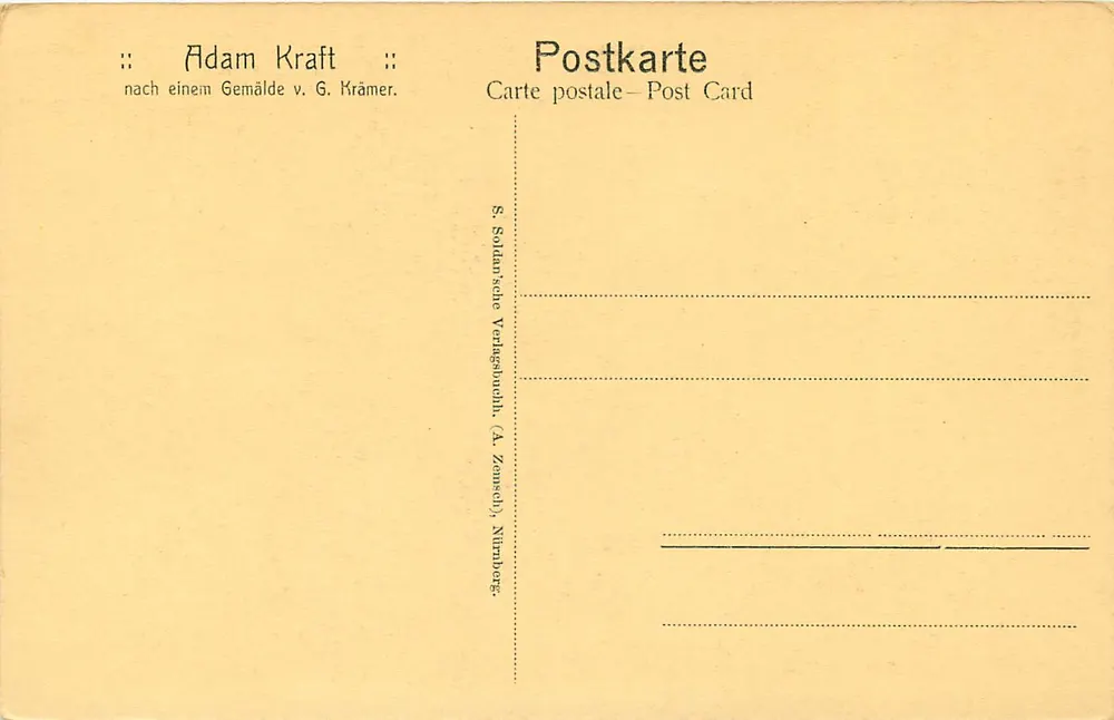 Adam Kraft — retrato — S. Soldansche Verlagshandlung (A. Zonsch), Nürnberg - Verso