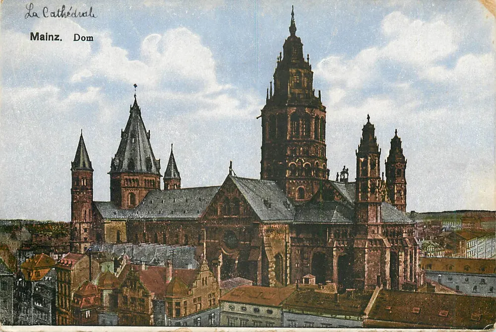 मेनज़ के डॉम — कैथेड्रल, फोटोक्रोम, संख्या 4, C.S.M. 1919 - आगे