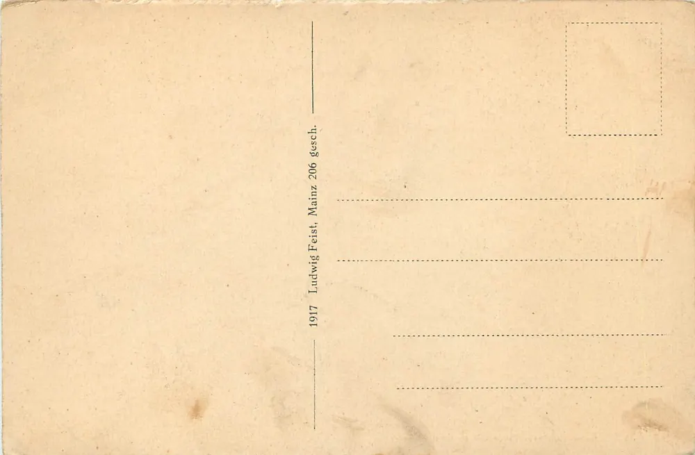 Mainz — Most kolejowy nad Rynem — wydawca Ludwig Feist, nr 206 - Rewers