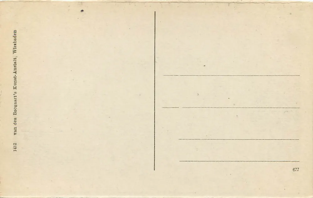 Wiesbaden — Kurhaus con giardino floreale — editore Van den Boogaart, n° 677 - Verso