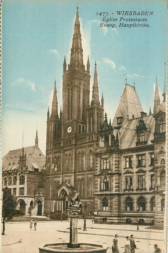 Wiesbaden — Igreja Protestante (Evang. Hauptkirche) — 1477 - Frente