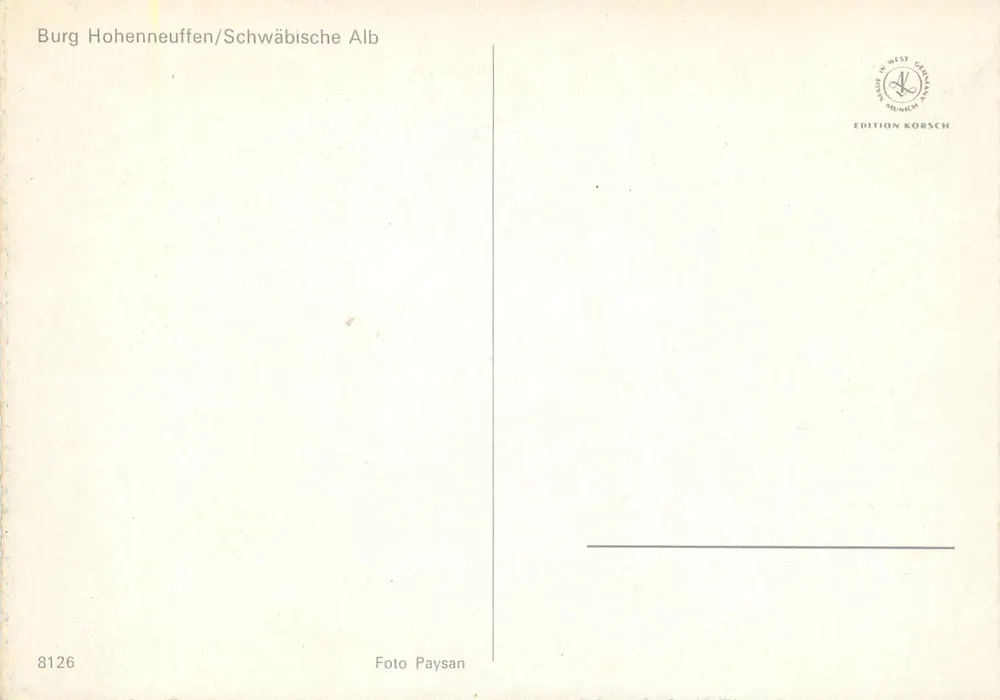 Castillo de Hohenneuffen — Schwäbische Alb — Edición Korsch - Reverso