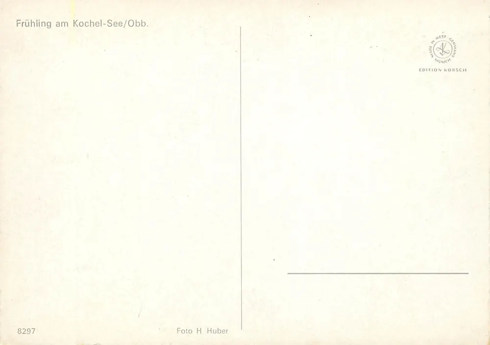 Primavera no lago Kochel/Obb. — Edição Korsch, n° 8297 - Verso