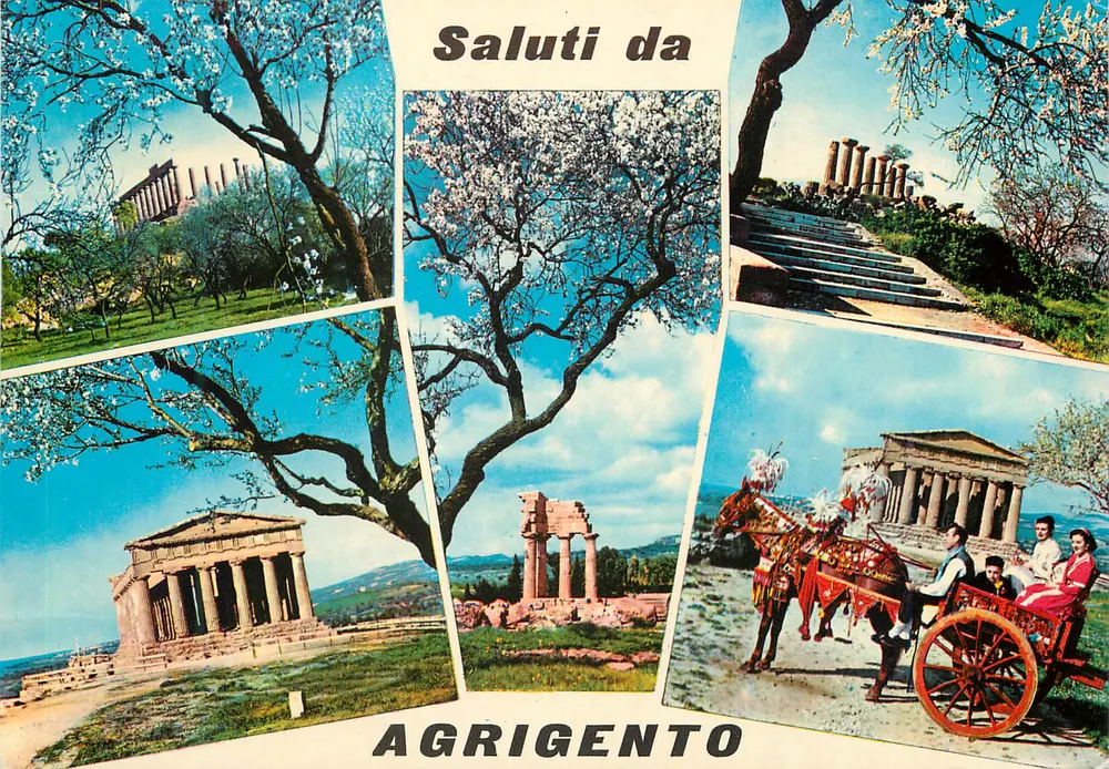 Agrigento — świątynie i woz z koniem — wyd. Gerlando Di Leo - Awers
