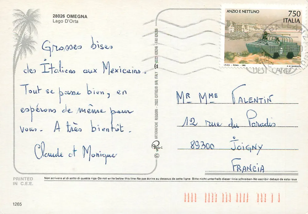 Omeagna — Lago d'Orta — Artigrafiche Reggiori - Verso