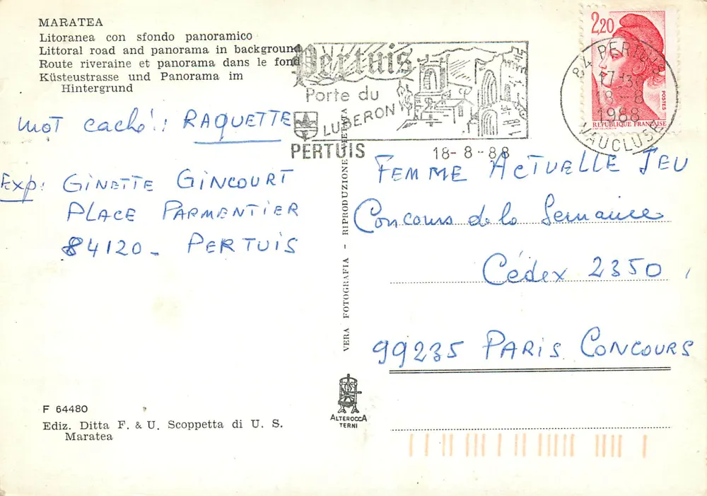Maratea — Küstenpanorama — Ediz. Ditta F. & U. Scoppetta di U. S. Maratea - Rückseite