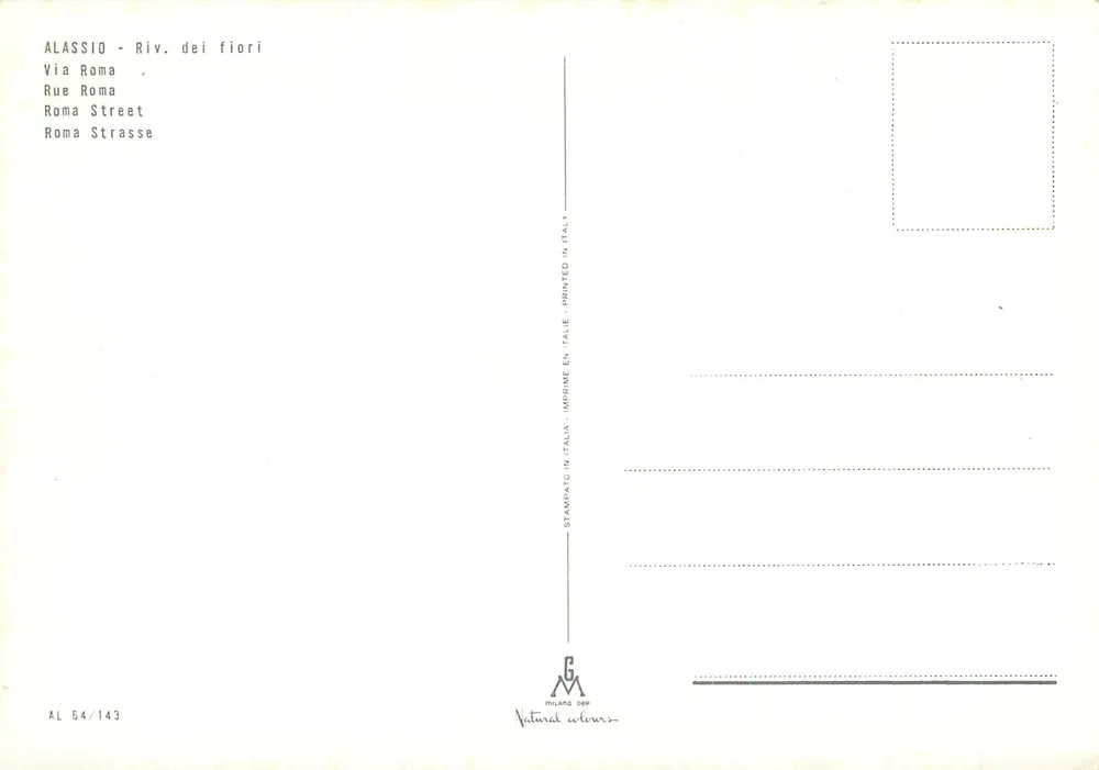 Allassio — Riv. dei fiori — Milano Dep - Reverso