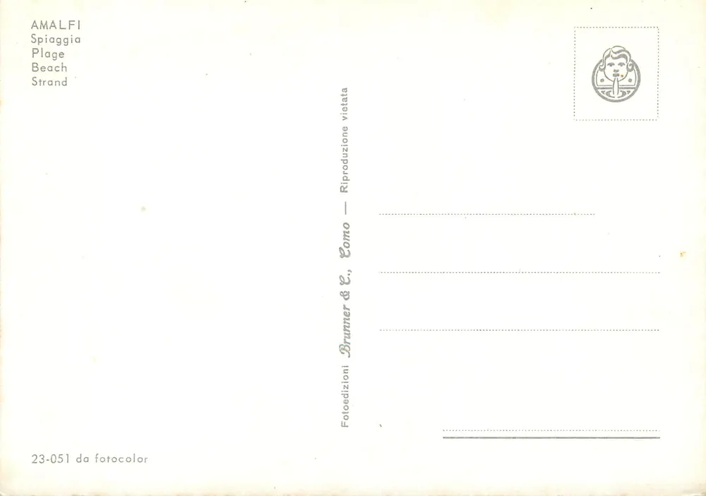 Amalfi — Praia — Brunner & C., Como n°23-051 - Verso