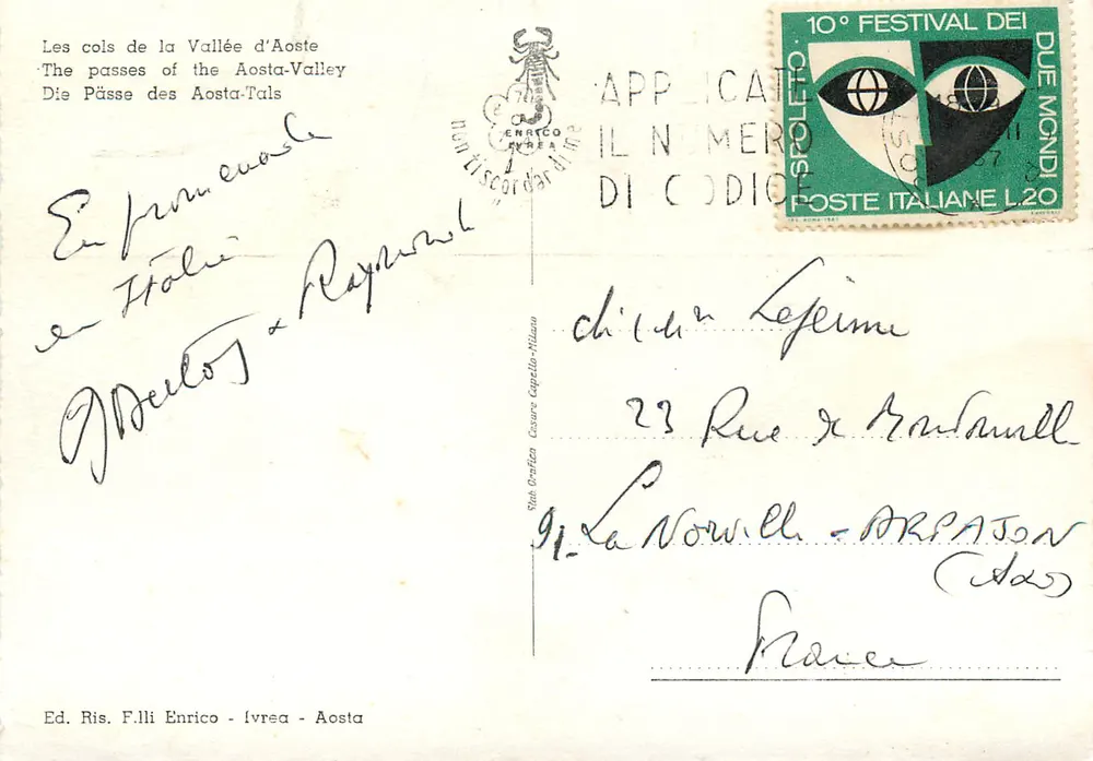 I PASSI DELLA VAL D'AOSTA — Ed. Ris. F.lli Enrico - Ivrea - Aosta - Verso