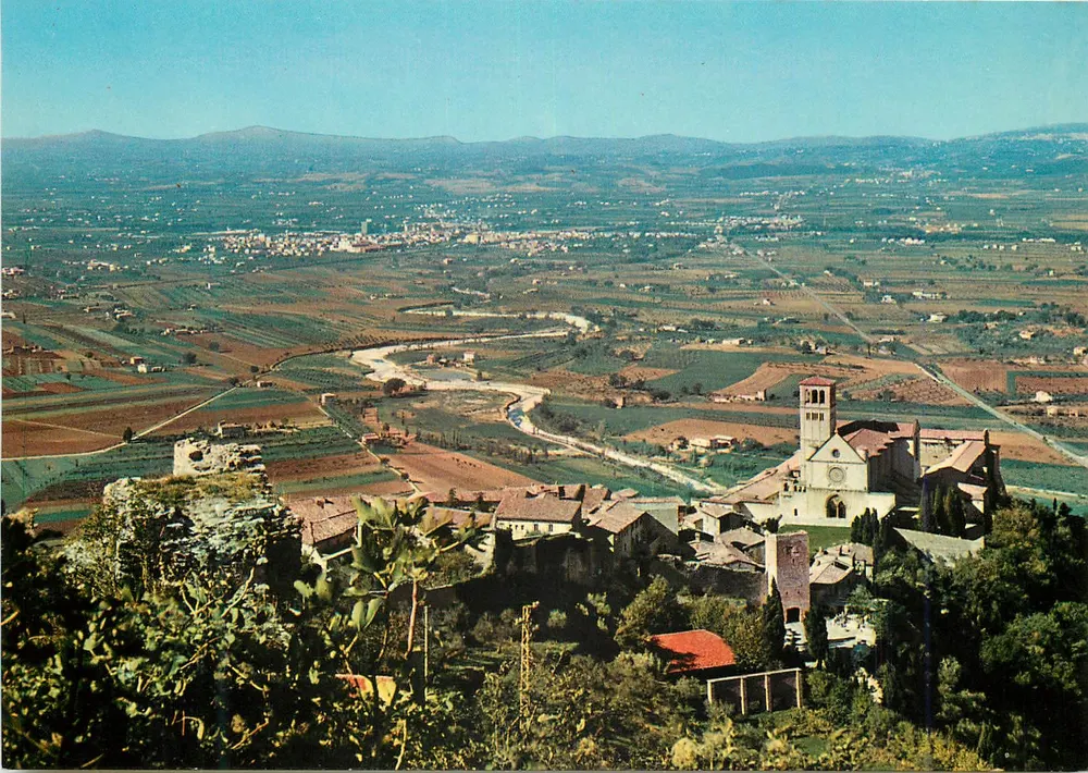 Assisi — Basilika des hl. Franziskus und die umbraische Landschaft — Brunner & C., Assisi, Nr. 92-023 - Vorderseite