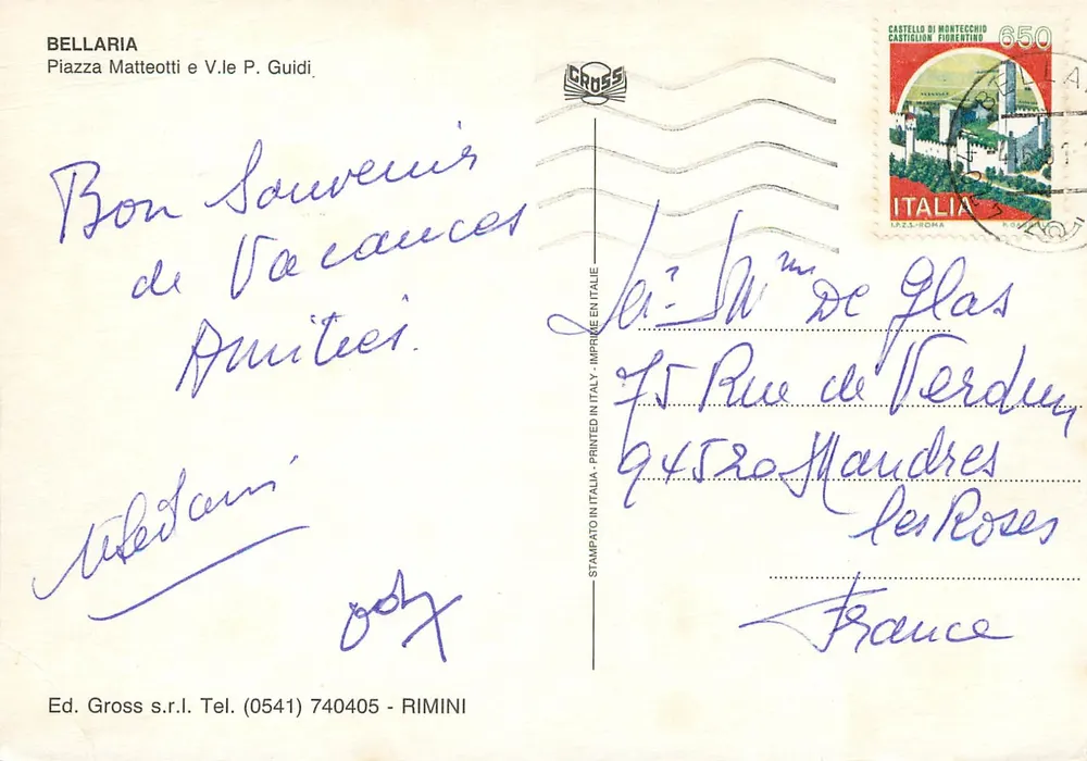 Bellaria — Piazza Matteotti — Ed. Gross s.r.l. n° 740405 - Verso
