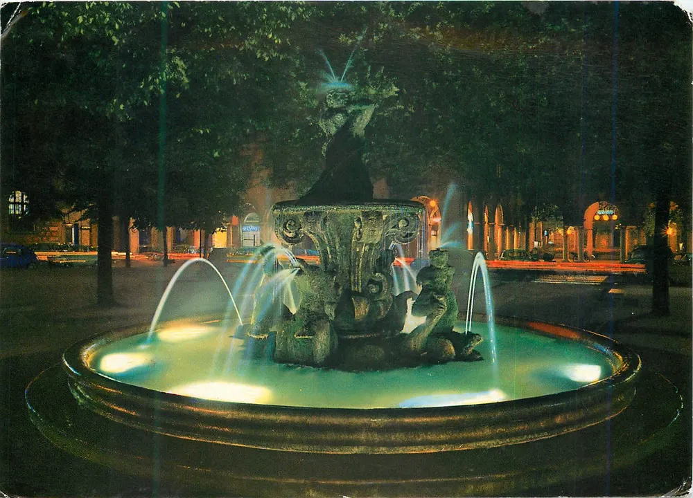Bergamo - Piazza Dante — nocturne, éditeur Fotocedizioni CR 680 - Frente