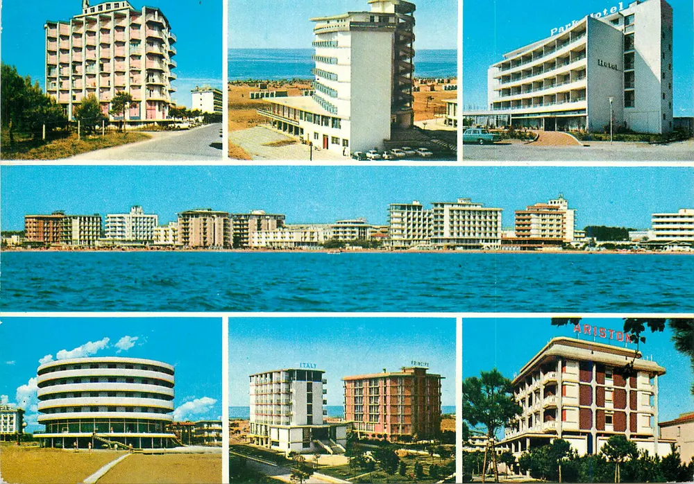 Bibione (bei Venedig) — Panorama der Hotels aus der Sicht der See — Edition Foto VIO - Vorderseite