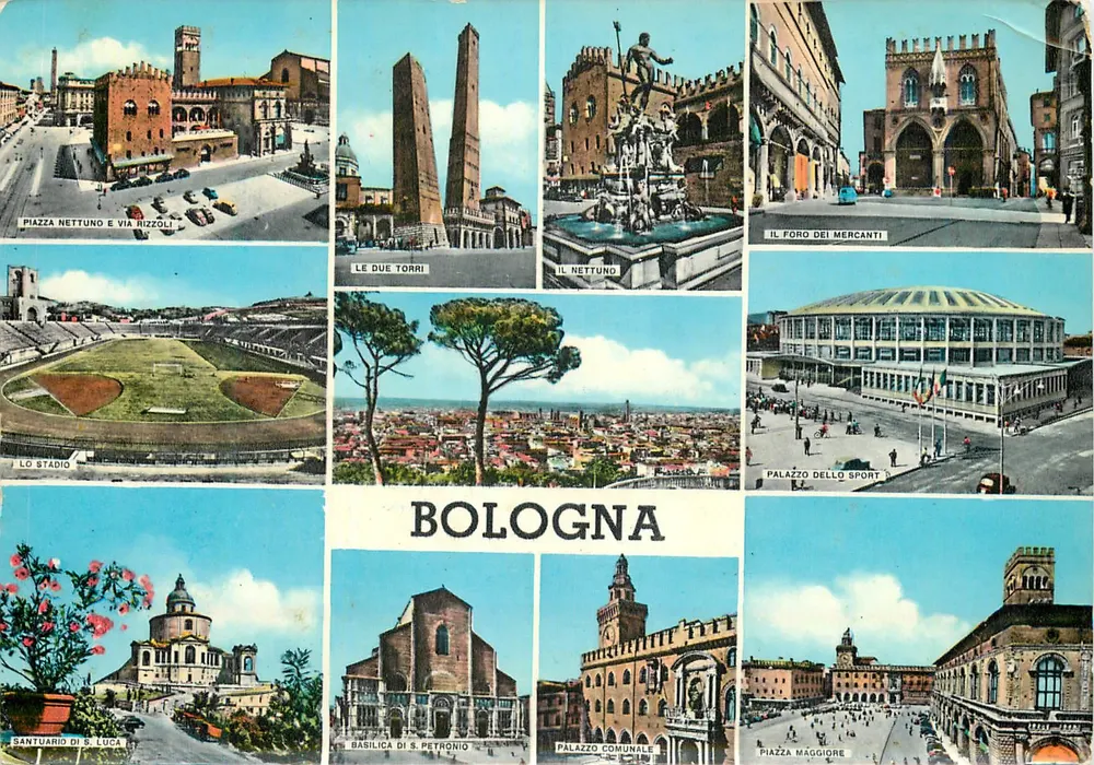 Bologna — panoramische uitzicht en monumenten — uitgever niet zichtbaar - Voorkant