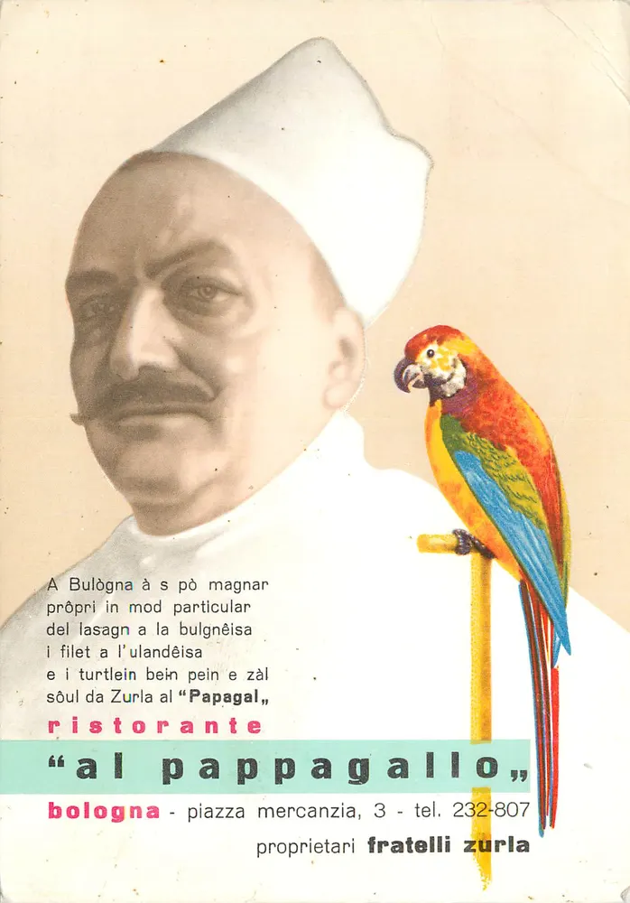 Ristorante 'al pappagallo' — Bologna — Verlag Fratelli Zurla, Seriennummer nicht sichtbar - Vorderseite