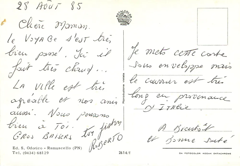 Caorle — vista panorâmica e porto — éd. S. Odorico - Ramuscello (PN) n° 2614/1 - Verso