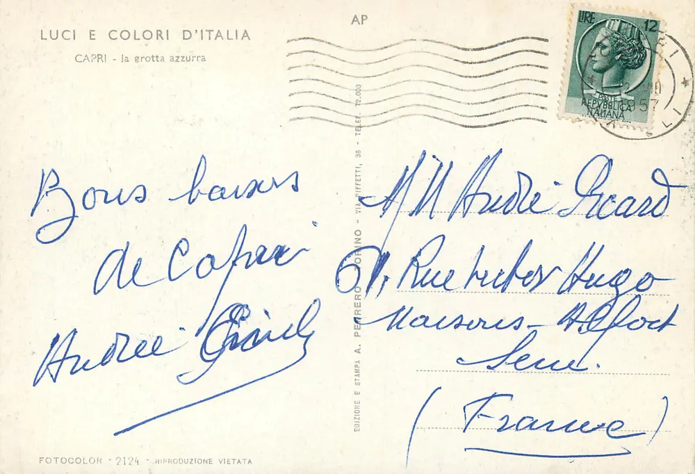 Capri - die Blaue Grotte — Edition A. Perrero, n° 2124 - Rückseite