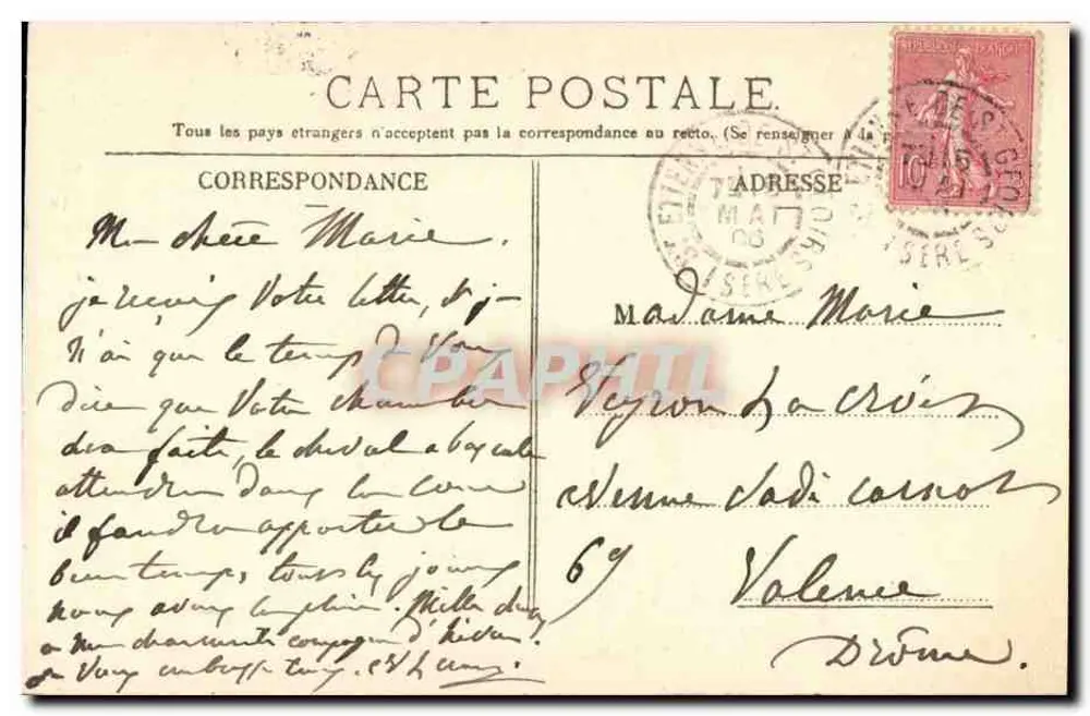 St-Etienne-de-St-Geoirs — Porte Bonheur — D. Paillet, Lib., Lyon - Rückseite