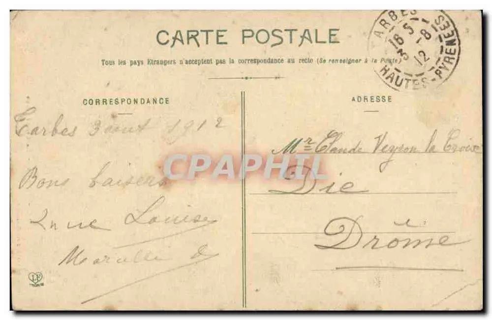 Tarbes - A Catedral — Les Hautes-Pyrénées — Fototipia Labouche Frères, Toulouse, n°78 - Verso