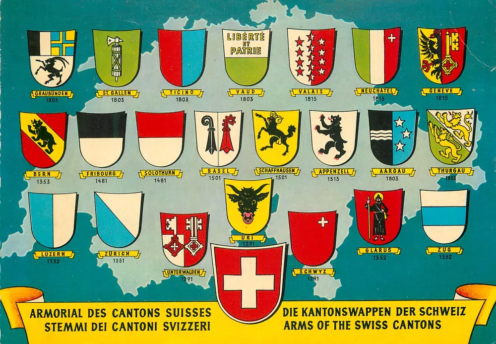 Wappen der Schweizer Kantone — Wappen der Schweizer Kantone — Verlag nicht sichtbar - Vorderseite