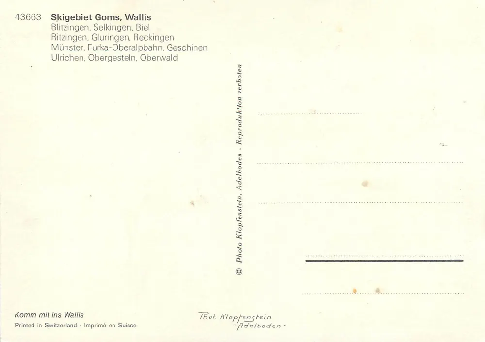 Goms — Skigebiet Goms, Wallis — Foto Klopfenstein - Verso